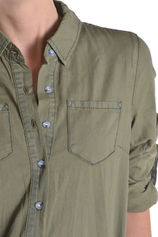 Women's Colored Denim Shirtdress