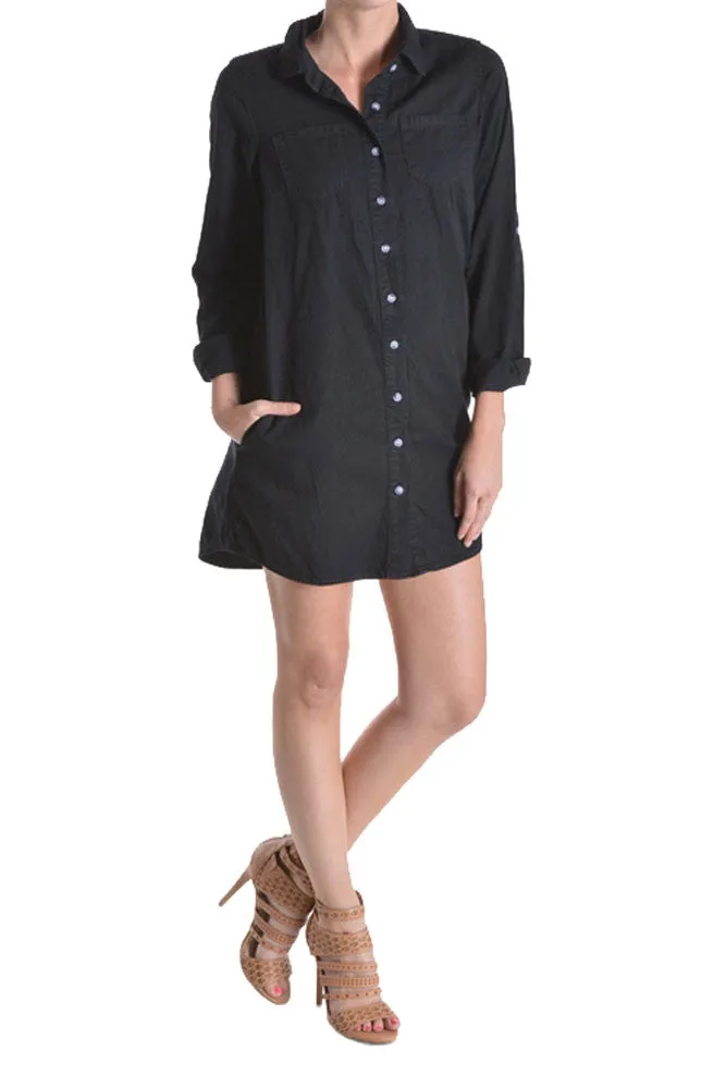 Women's Colored Denim Shirtdress