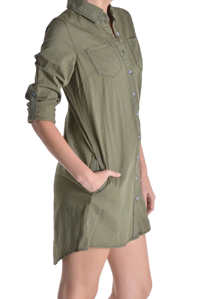 Women's Colored Denim Shirtdress