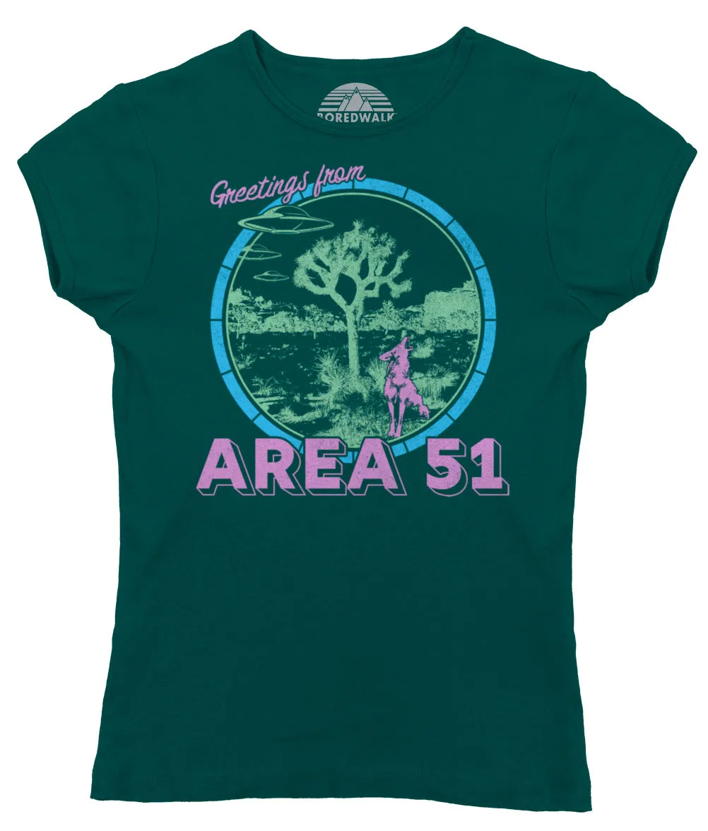Women's Greetings from Area 51 T-Shirt
