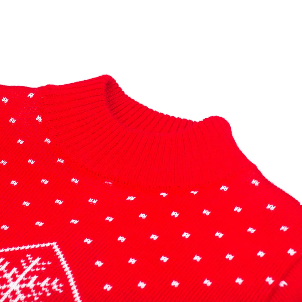 Women's JulesRoche Ugly Christmas Sweater Dress with Red Reindeer