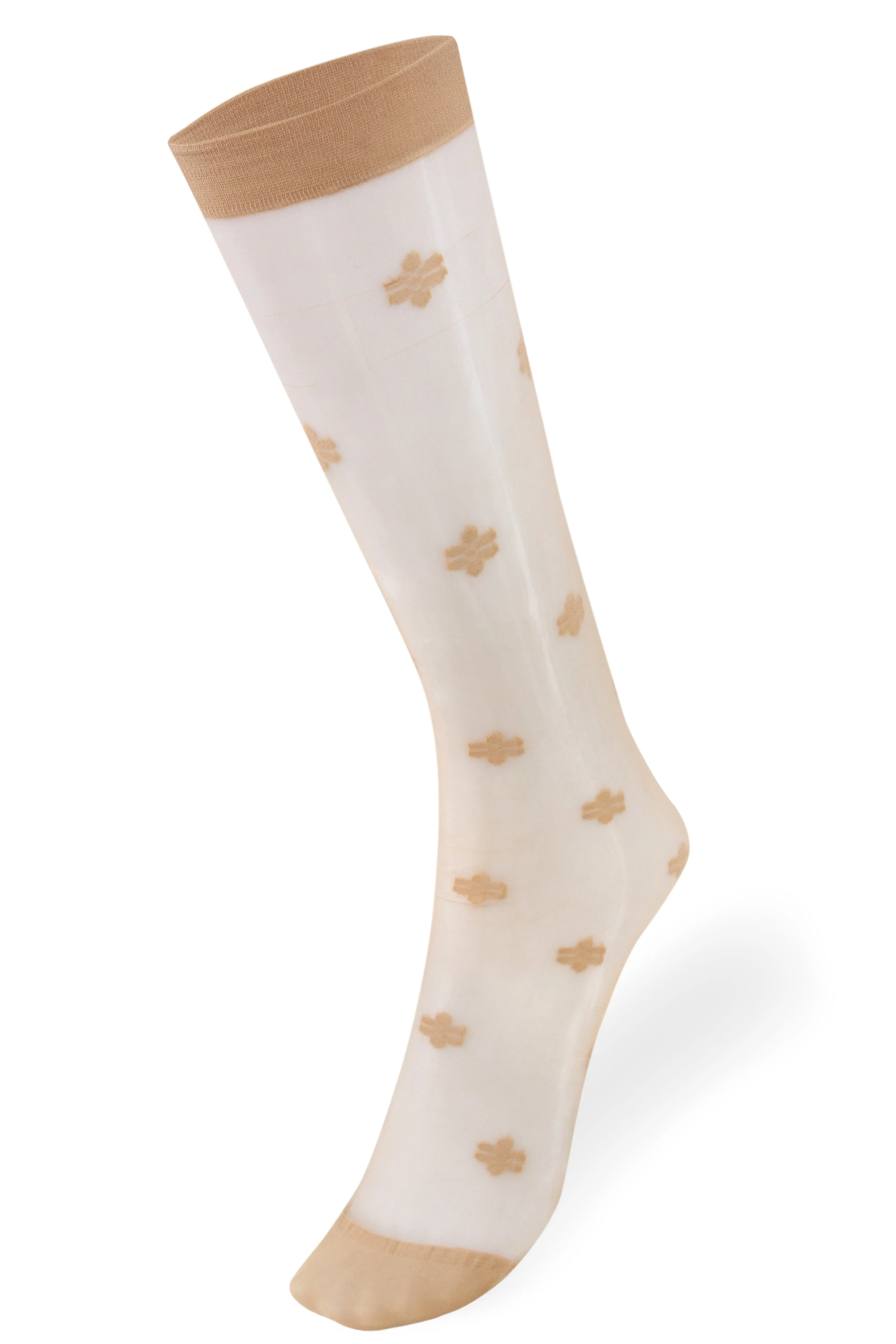 Women's Knee-High Flower Jacquard-Knit Hosiery Socks