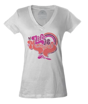 Women's Life is Meaningless Vneck T-Shirt - Funny Existentialism Shirt