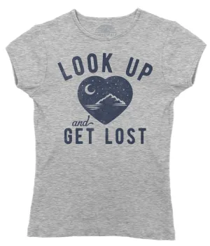 Women's Look Up and Get Lost T-Shirt - Astronomy Shirt