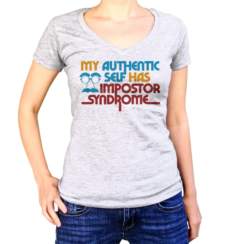 Women's My Authentic Self Has Impostor Syndrome Vneck T-Shirt