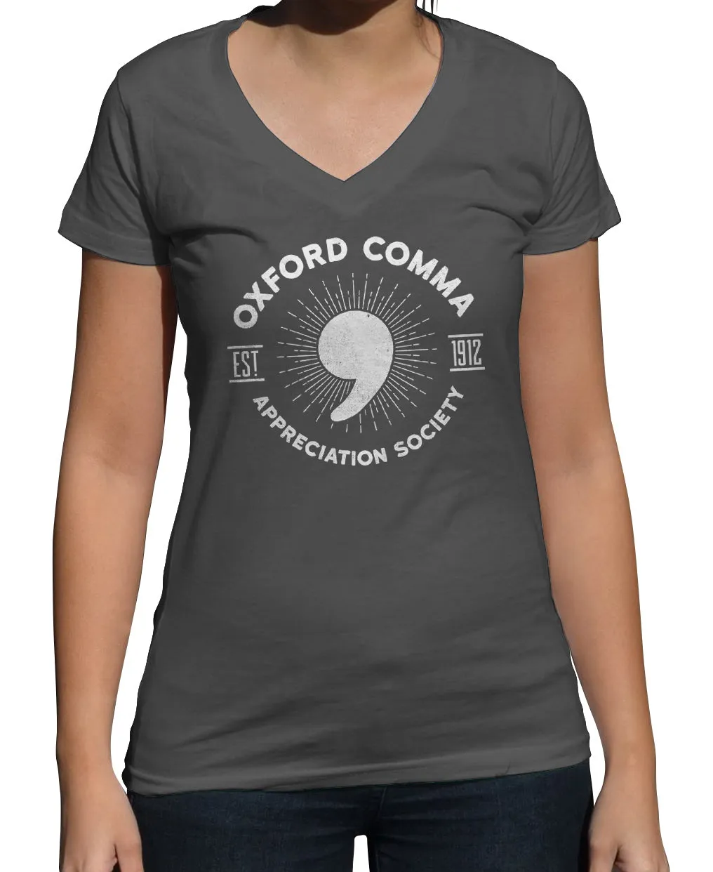 Women's Oxford Comma Appreciation Society Vneck T-Shirt