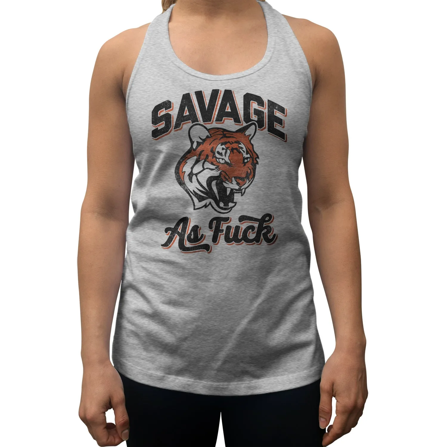 Women's Savage as Fuck Tiger Racerback Tank Top