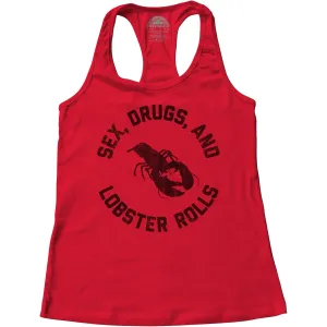 Women's Sex Drugs and Lobster Rolls Racerback Tank Top