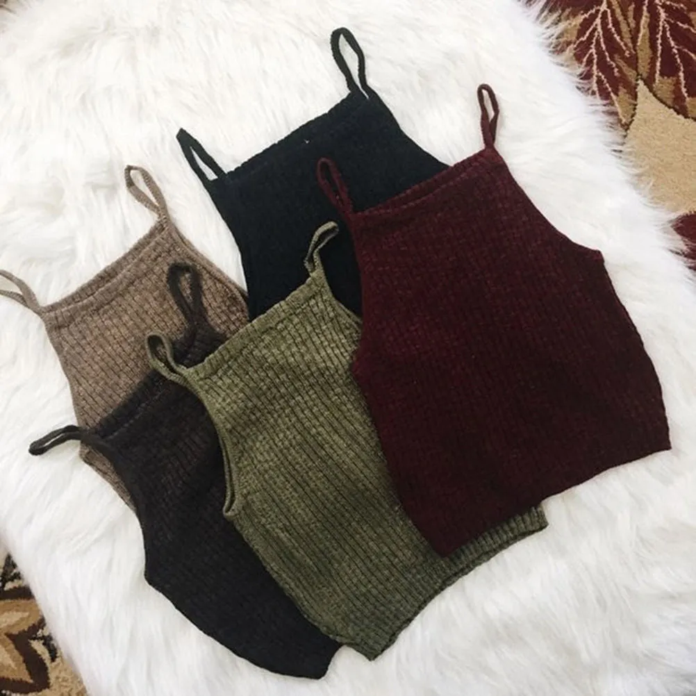 Women's Sleeveless Knitted Tops