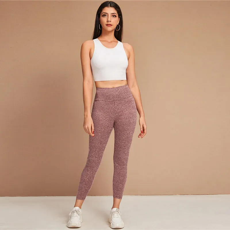 Women's Summer/Autumn Casual Spandex Mid-Waist Leggings