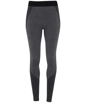 Womens TriDri® seamless 3D fit multi-sport sculpt leggings | Black Melange