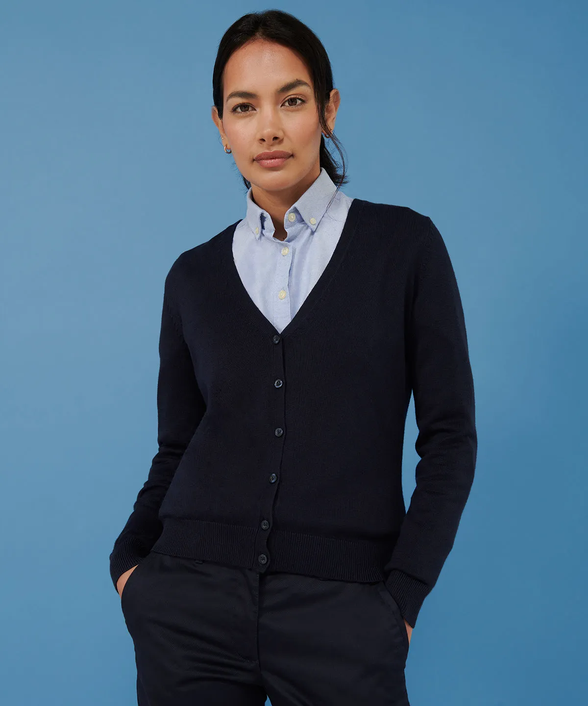 Womens v-neck cardigan | Black
