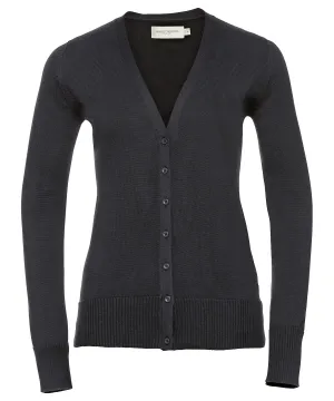 Womens v-neck knitted cardigan | Charcoal Marl