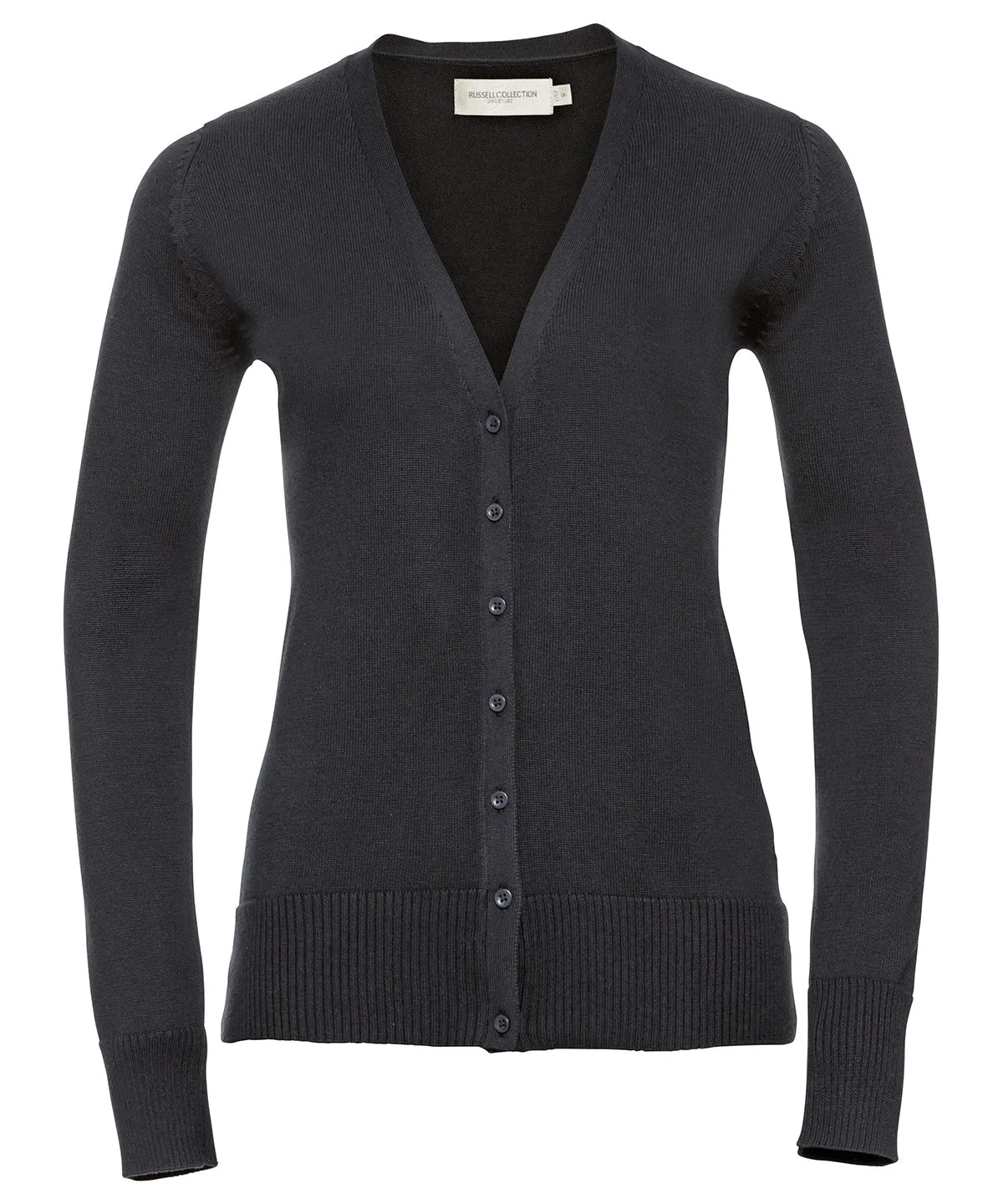 Womens v-neck knitted cardigan | Charcoal Marl