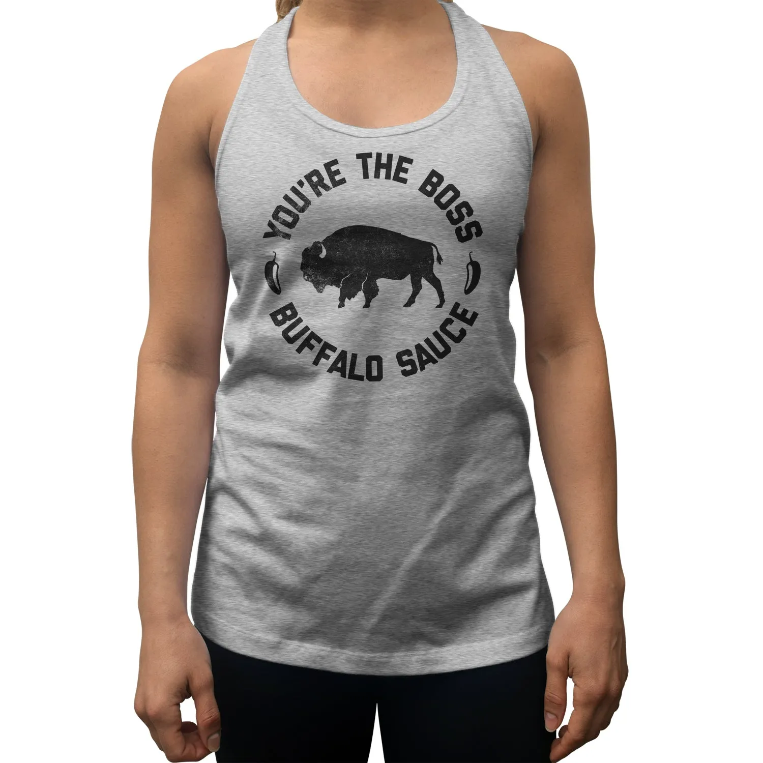 Women's You're the Boss Buffalo Sauce Racerback Tank Top