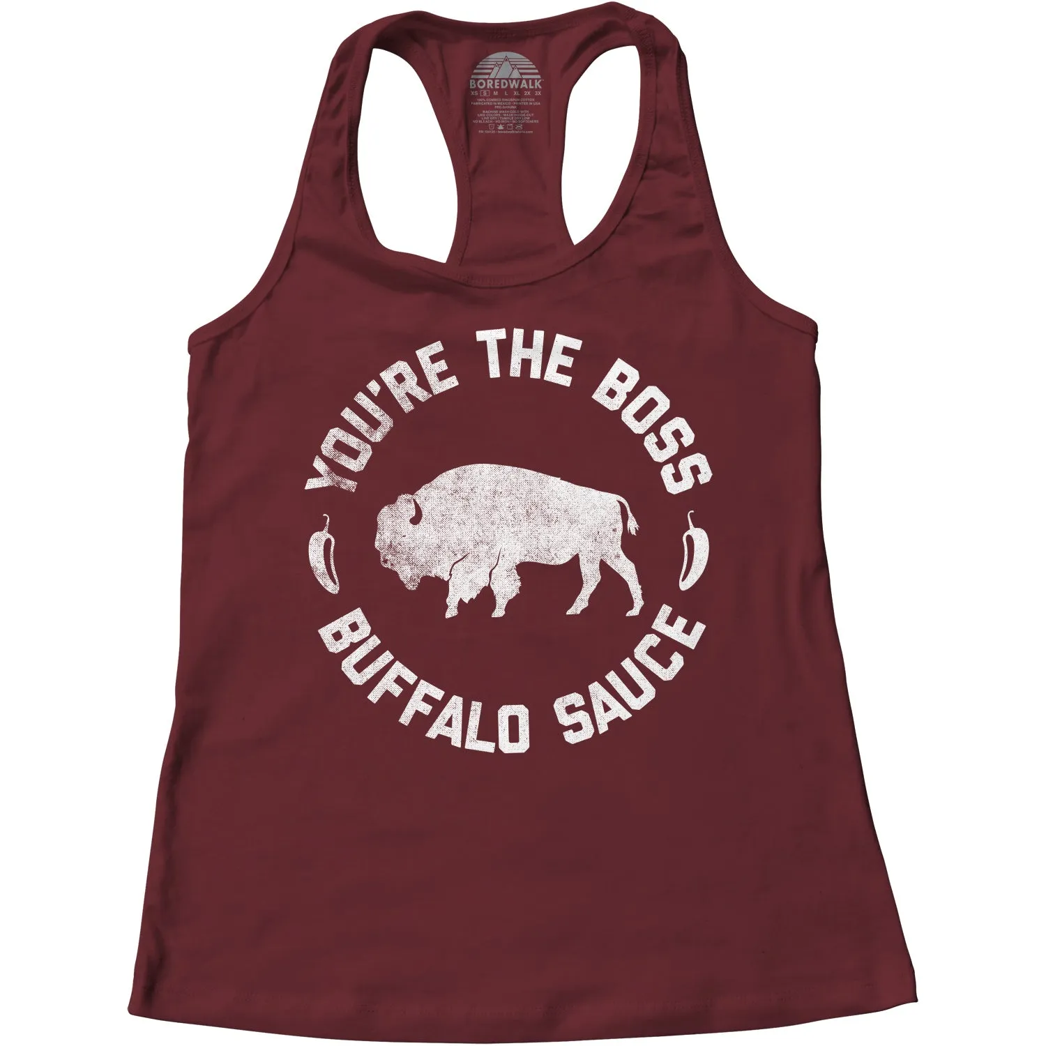 Women's You're the Boss Buffalo Sauce Racerback Tank Top