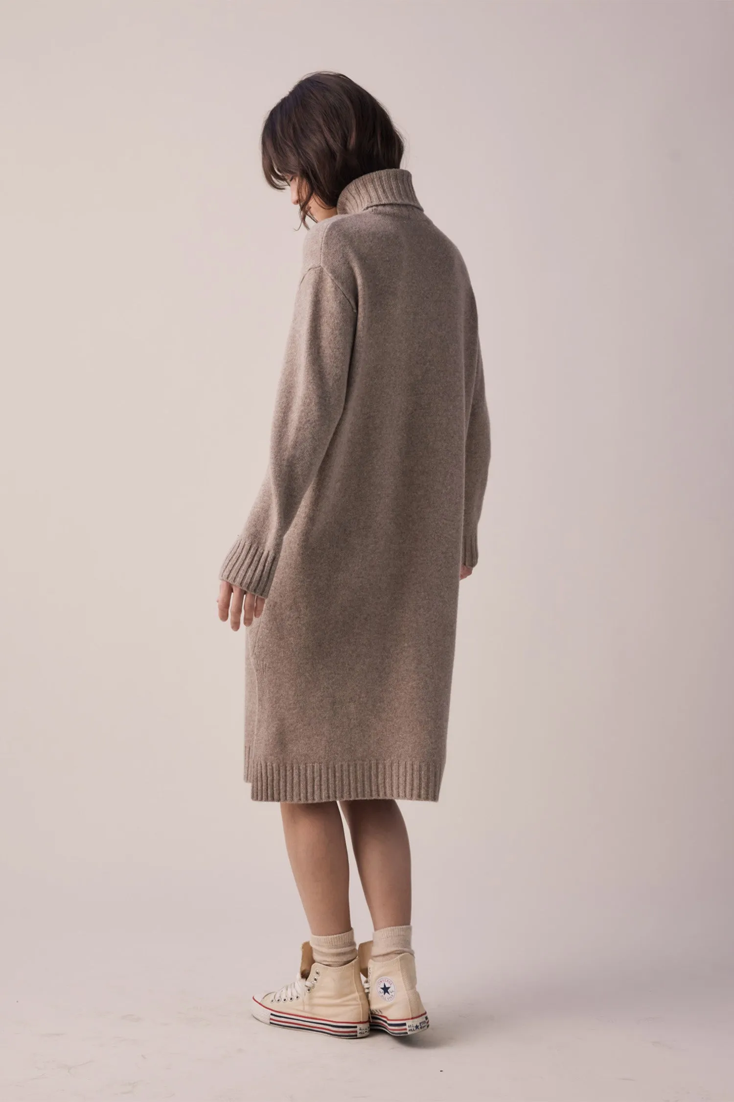 Wool Turtleneck midi dress