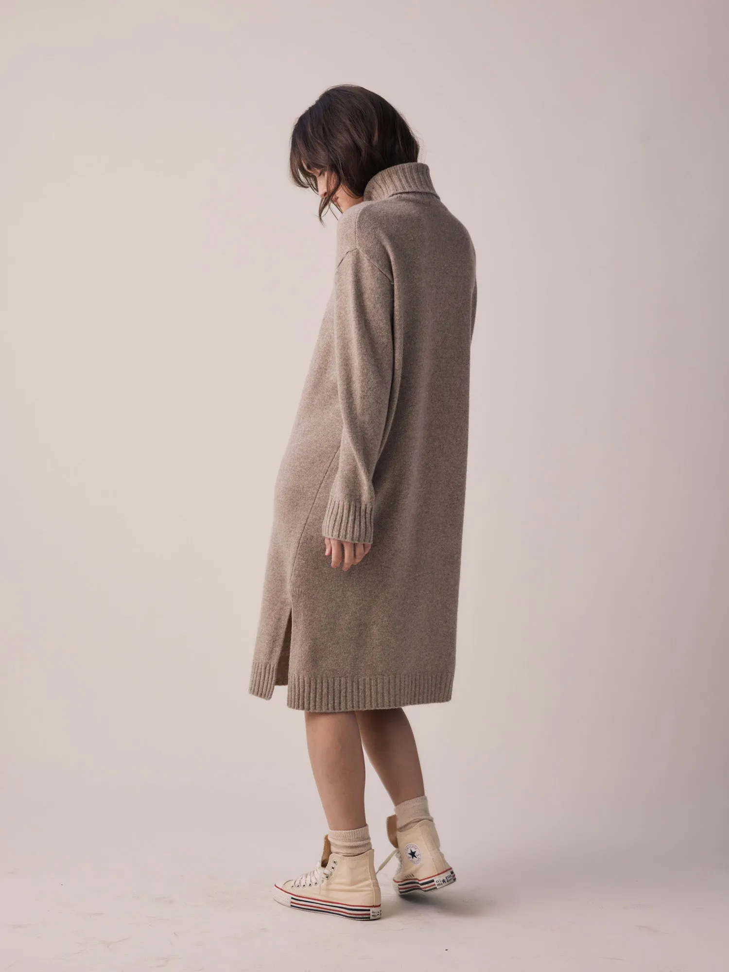 Wool Turtleneck midi dress