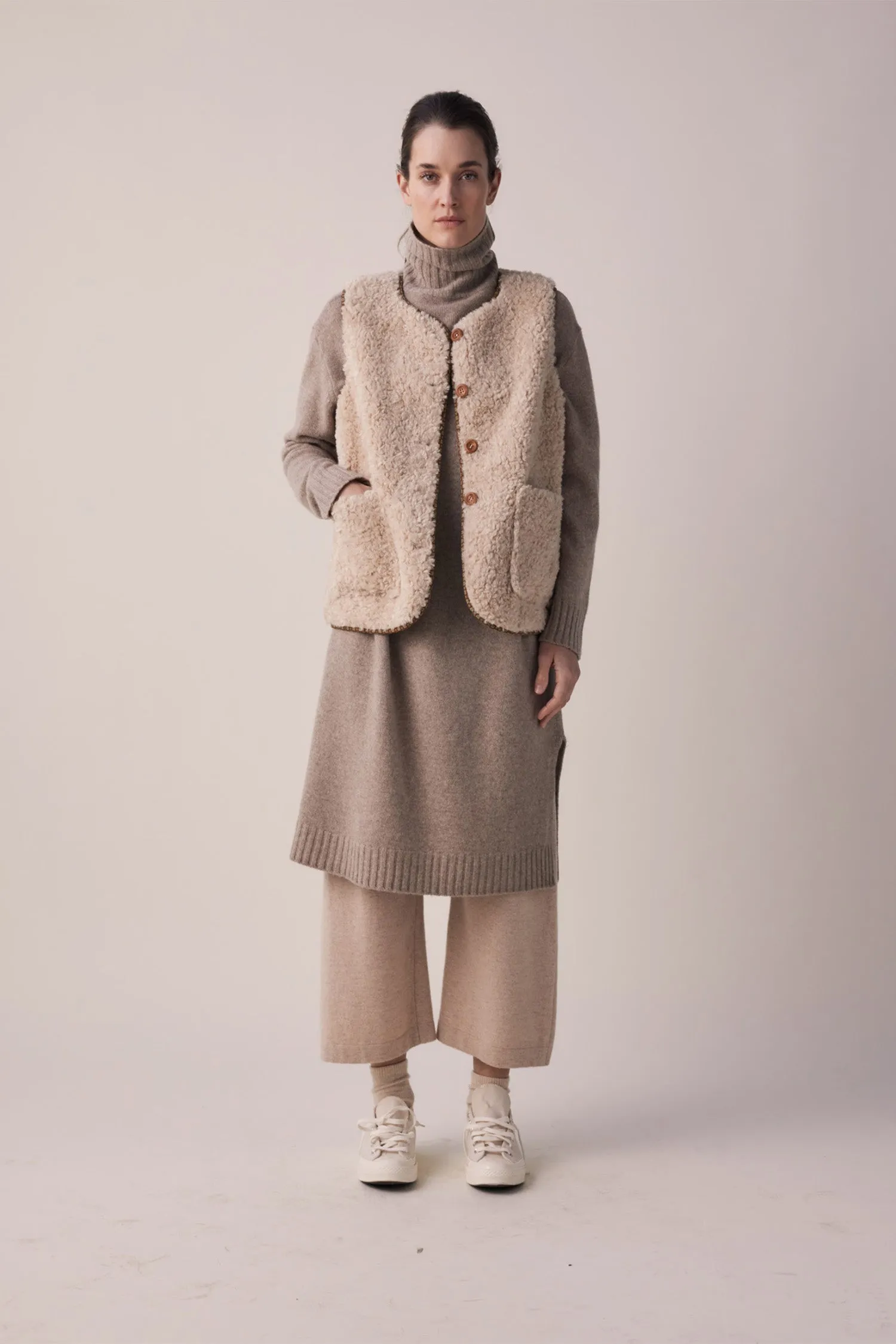 Wool Turtleneck midi dress
