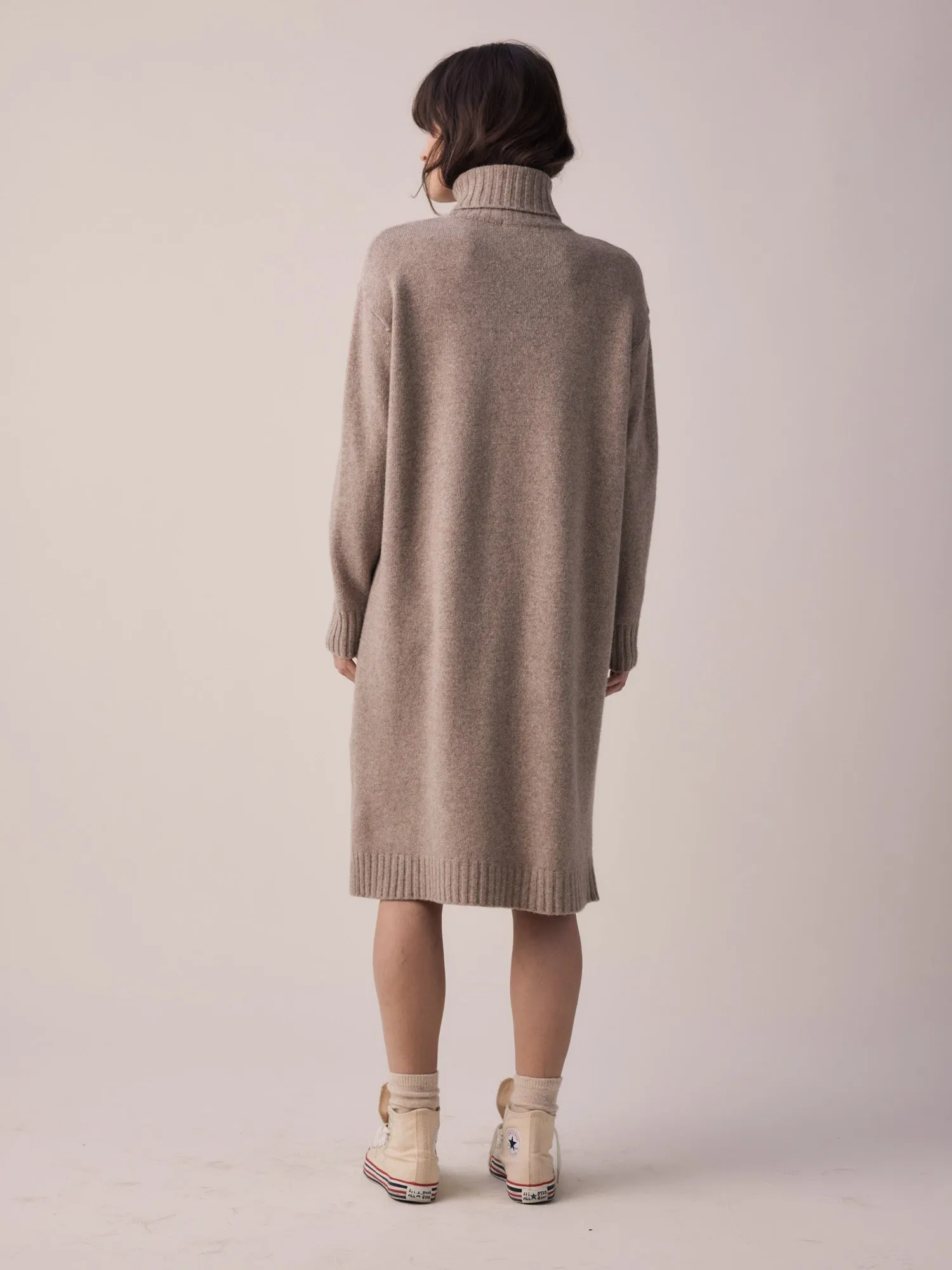 Wool Turtleneck midi dress