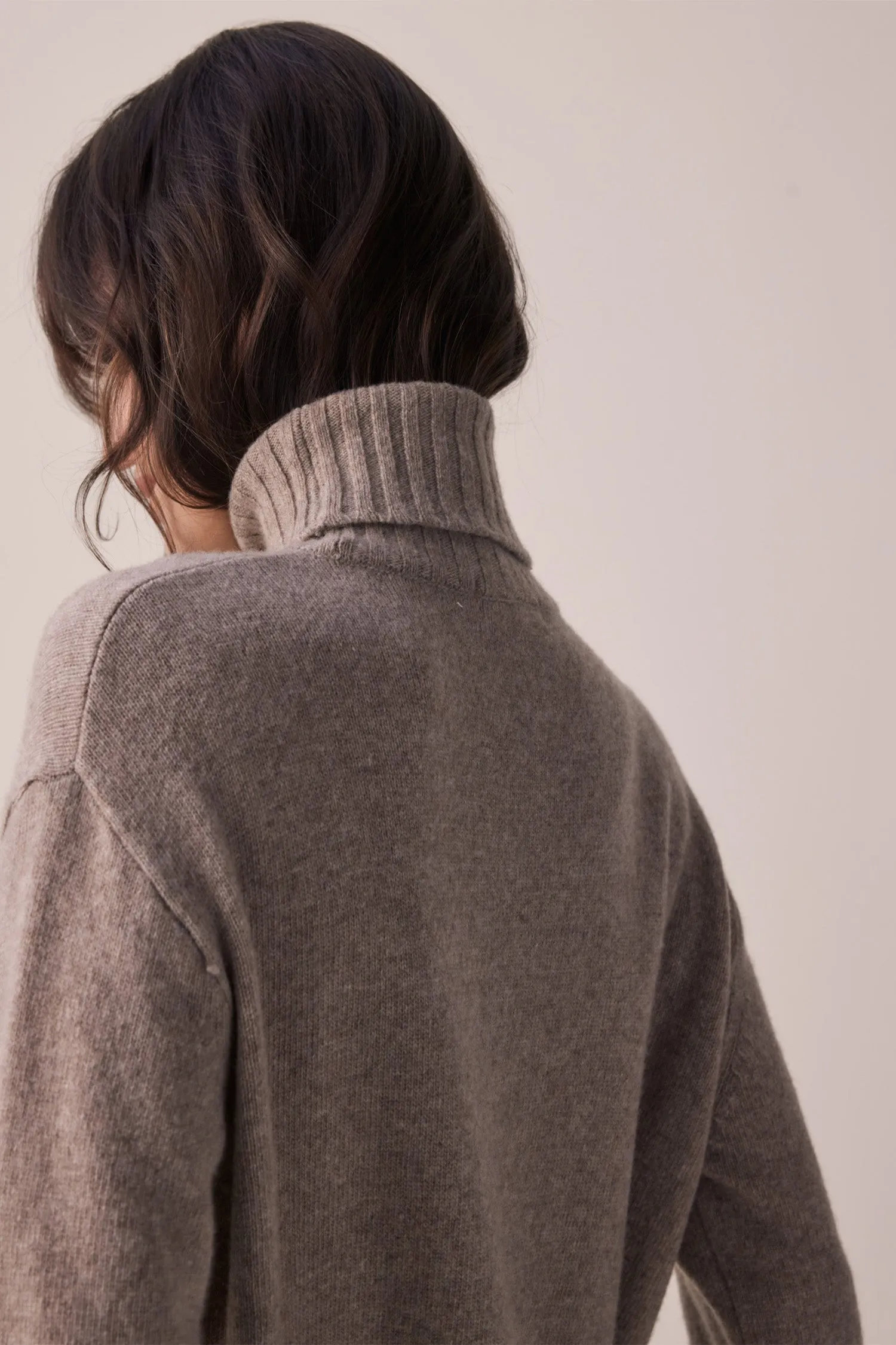 Wool Turtleneck midi dress
