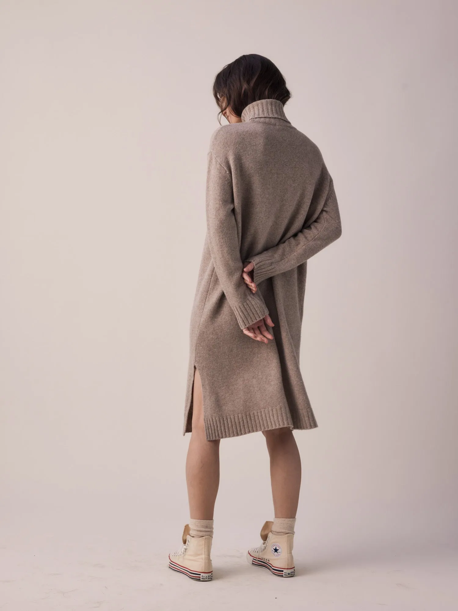 Wool Turtleneck midi dress