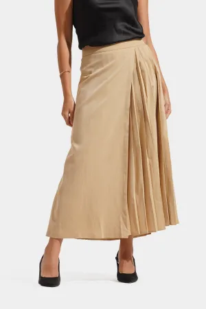 Wrap Pleated Skirt
