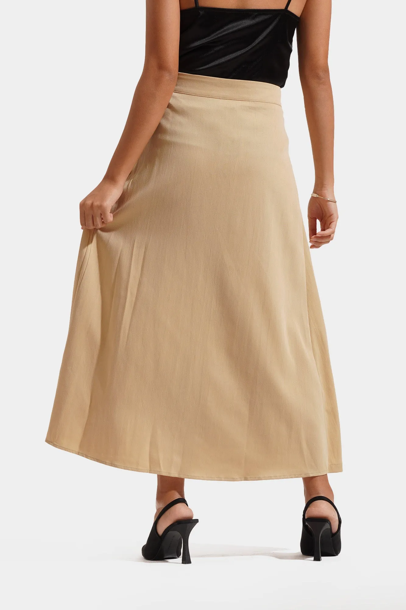 Wrap Pleated Skirt