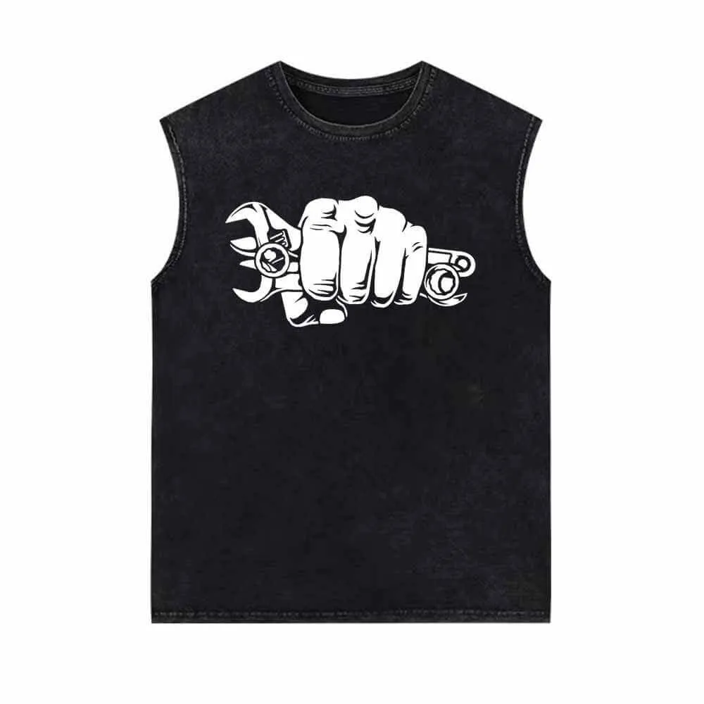 Wrenches Human Fist Vintage Washed Vest Top