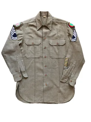 WWII U.S. Army Wool Officers Dress Shirt 6th Army and 24th Infantry Division