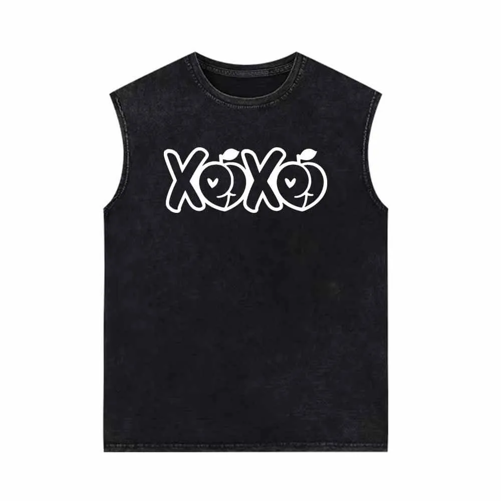 XOXO Sweat Peach Vintage Washed Vest Top