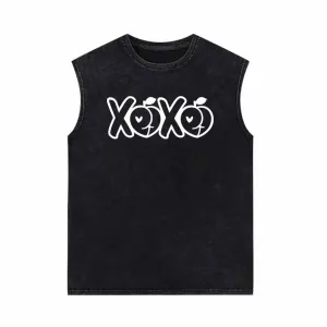 XOXO Sweat Peach Vintage Washed Vest Top