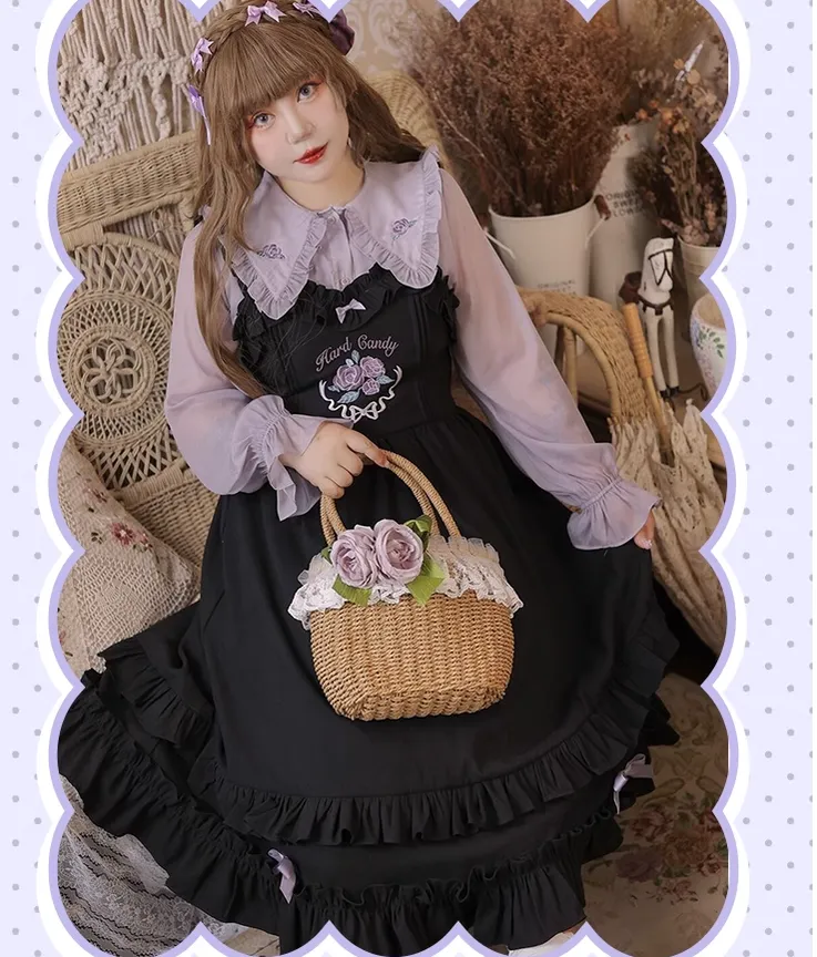 Yingtang~French Rose~Plus Size Lolita Dress Winter Lolita Sweater Set