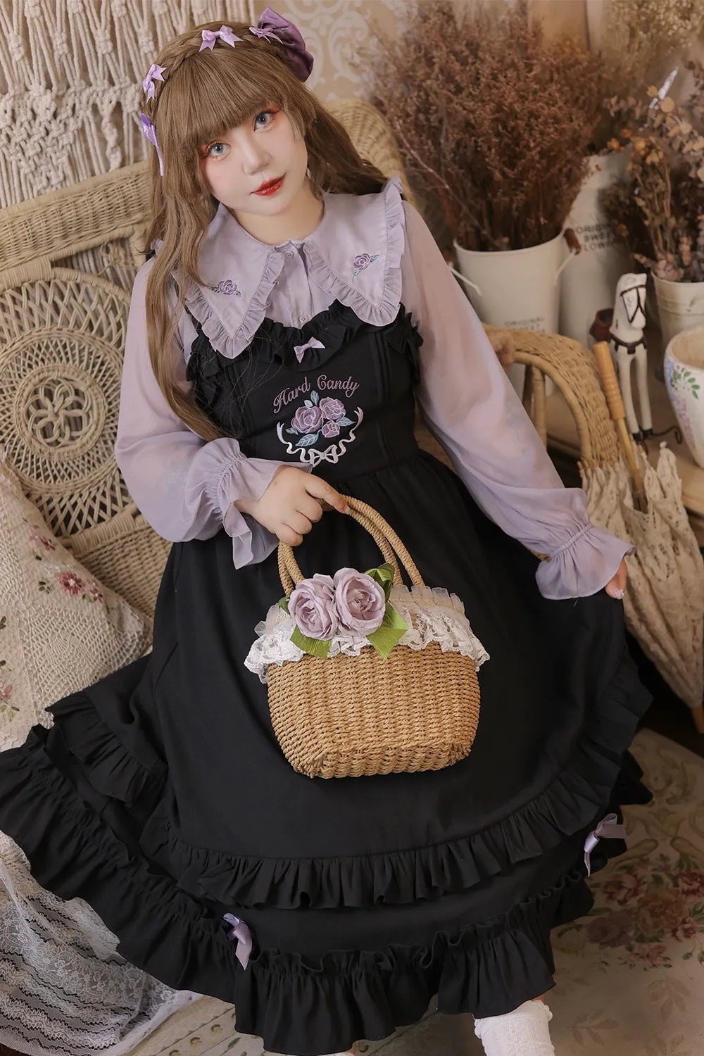 Yingtang~French Rose~Plus Size Lolita Dress Winter Lolita Sweater Set