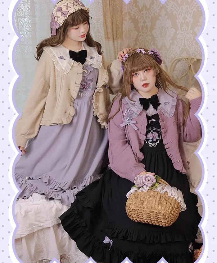 Yingtang~French Rose~Plus Size Lolita Dress Winter Lolita Sweater Set