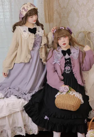 Yingtang~French Rose~Plus Size Lolita Dress Winter Lolita Sweater Set