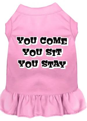 You Come, You Sit, You Stay Screen Print Dress Light Pink Xxxl (20)