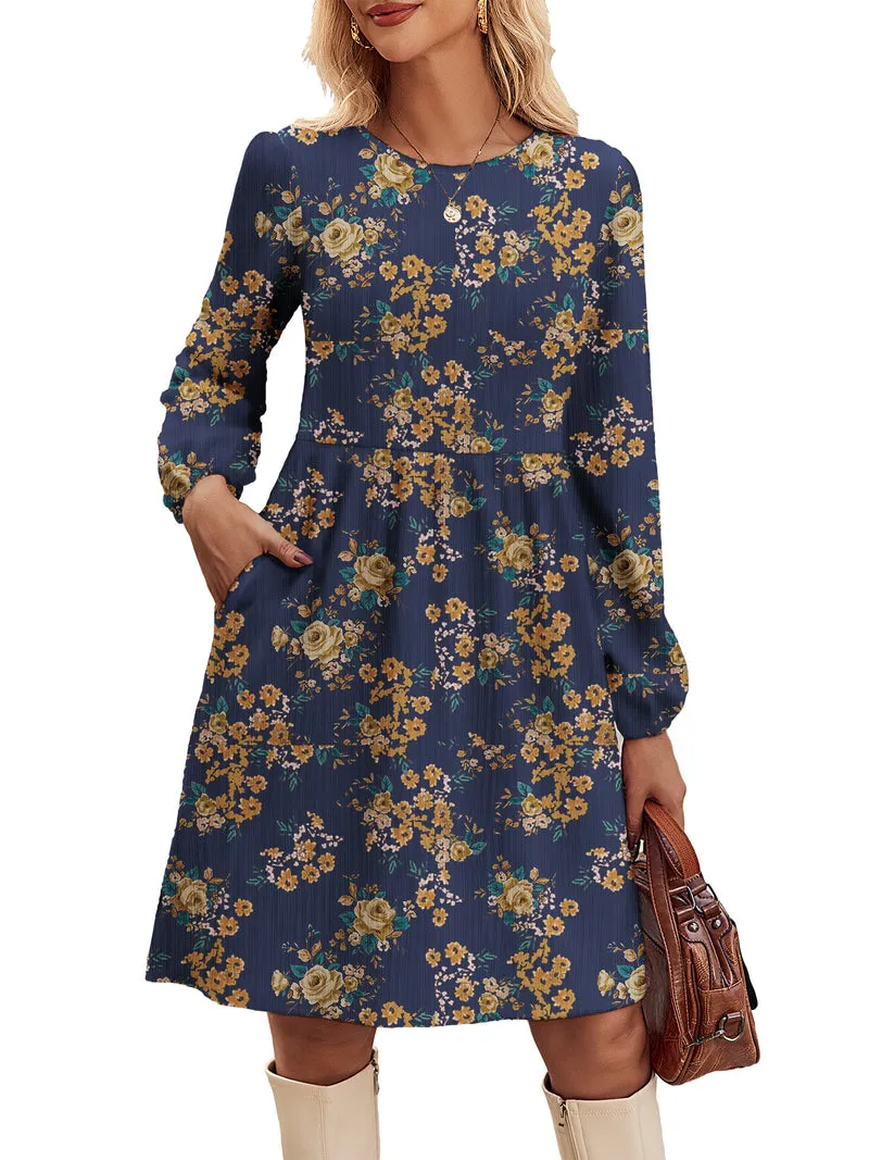Zeagoo Women's Casual Knit Sweater Dress with Pockets