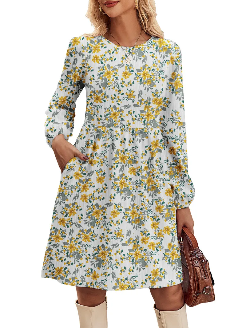 Zeagoo Women's Casual Knit Sweater Dress with Pockets