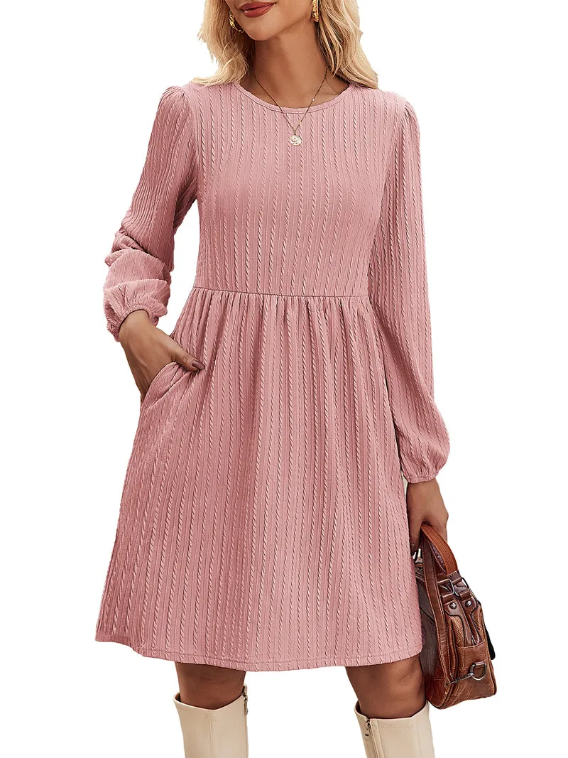 Zeagoo Women's Casual Knit Sweater Dress with Pockets