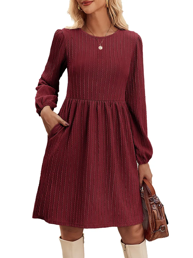 Zeagoo Women's Casual Knit Sweater Dress with Pockets