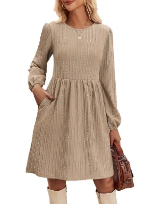 Zeagoo Women's Casual Knit Sweater Dress with Pockets
