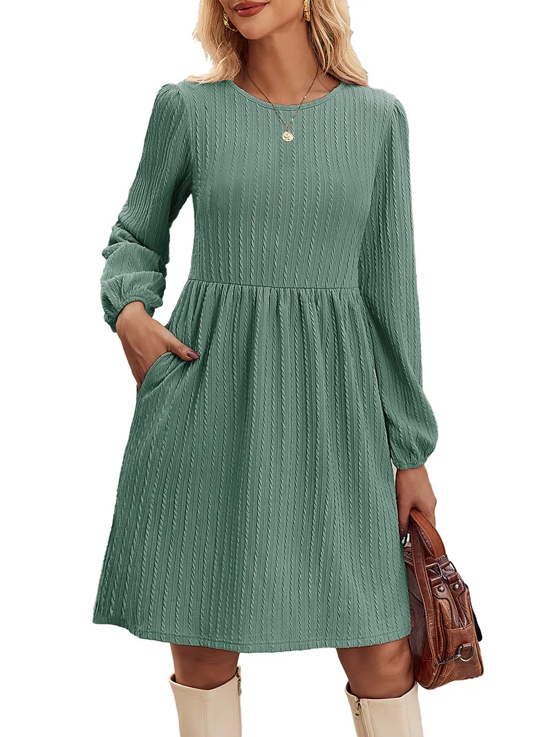 Zeagoo Women's Casual Knit Sweater Dress with Pockets