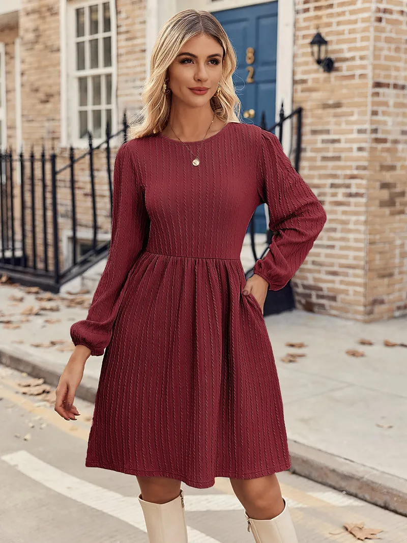 Zeagoo Women's Casual Knit Sweater Dress with Pockets