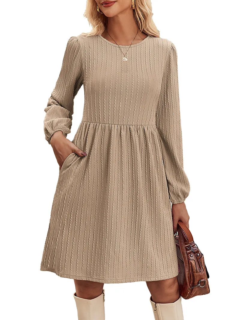 Zeagoo Women's Casual Knit Sweater Dress with Pockets
