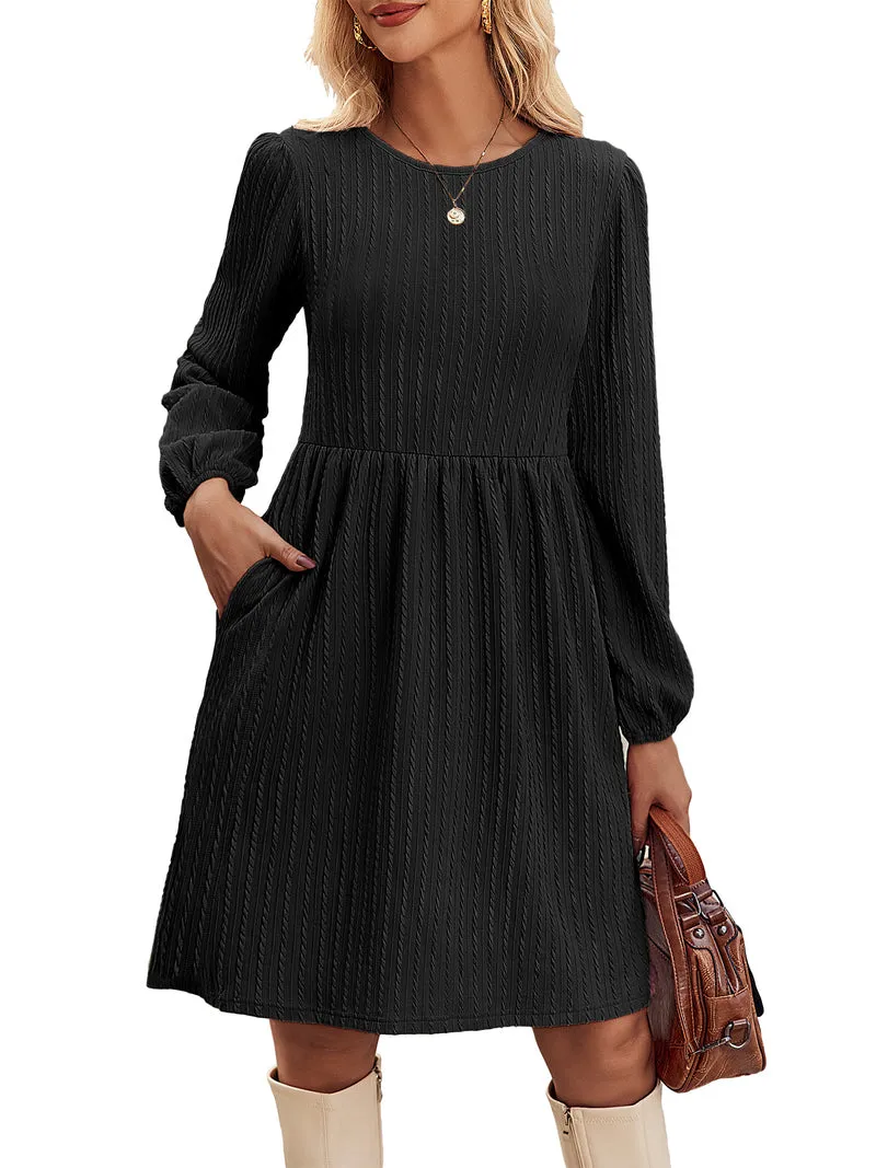 Zeagoo Women's Casual Knit Sweater Dress with Pockets