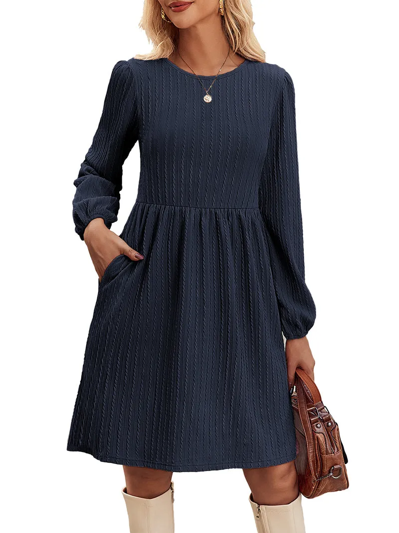 Zeagoo Women's Casual Knit Sweater Dress with Pockets