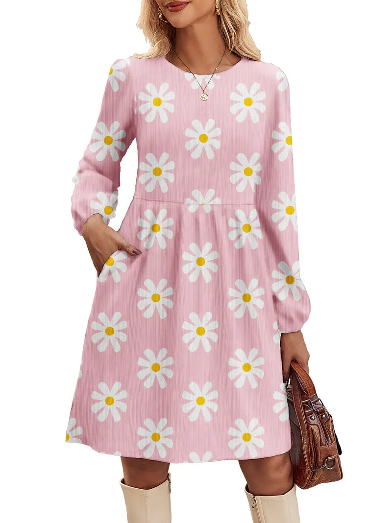 Zeagoo Women's Casual Knit Sweater Dress with Pockets