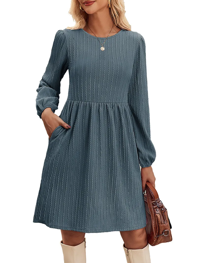 Zeagoo Women's Casual Knit Sweater Dress with Pockets