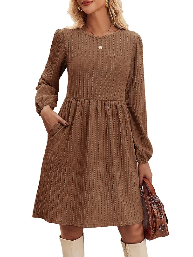 Zeagoo Women's Casual Knit Sweater Dress with Pockets